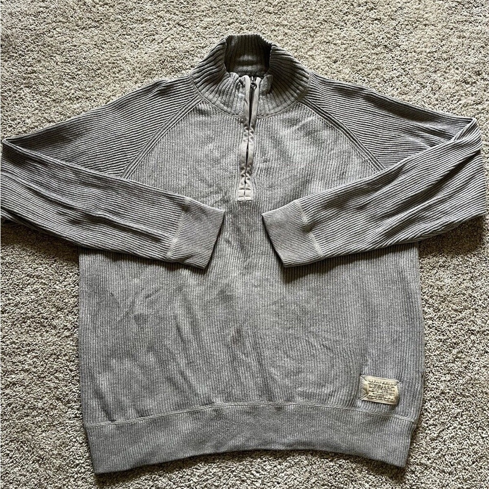 Ralph Lauren Polo Jeans Co Pullover 1/4 Zip Sweater Men’s Size L/XL Gray